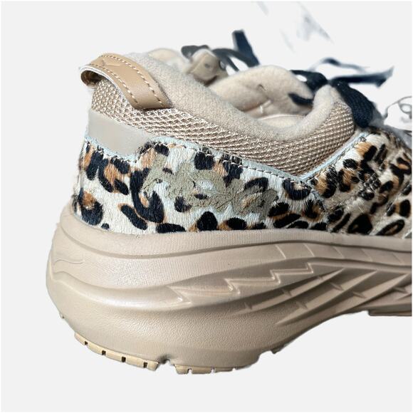 HOKA Engineered Garments x Bondi L Leopard Lace Up Sneaker Mens 10.5 Womens 11.5 - Picture 3 of 8